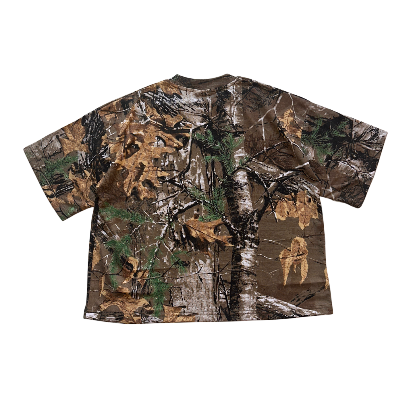 Back view of a camouflage t shirt