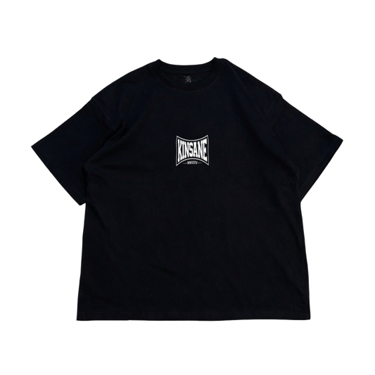 Black t shirt with white logo and text reading “KINSANE MMXXIV” 