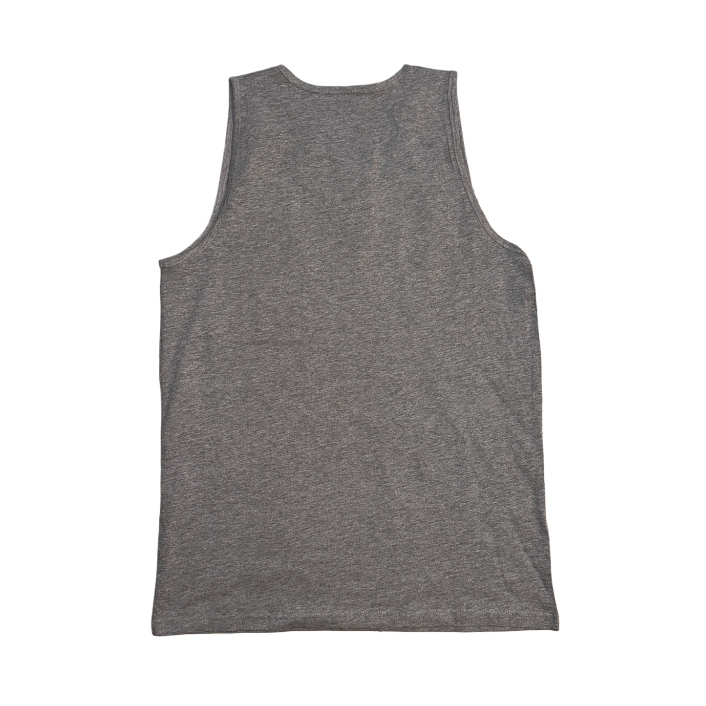 Back view of plain grey tank top 