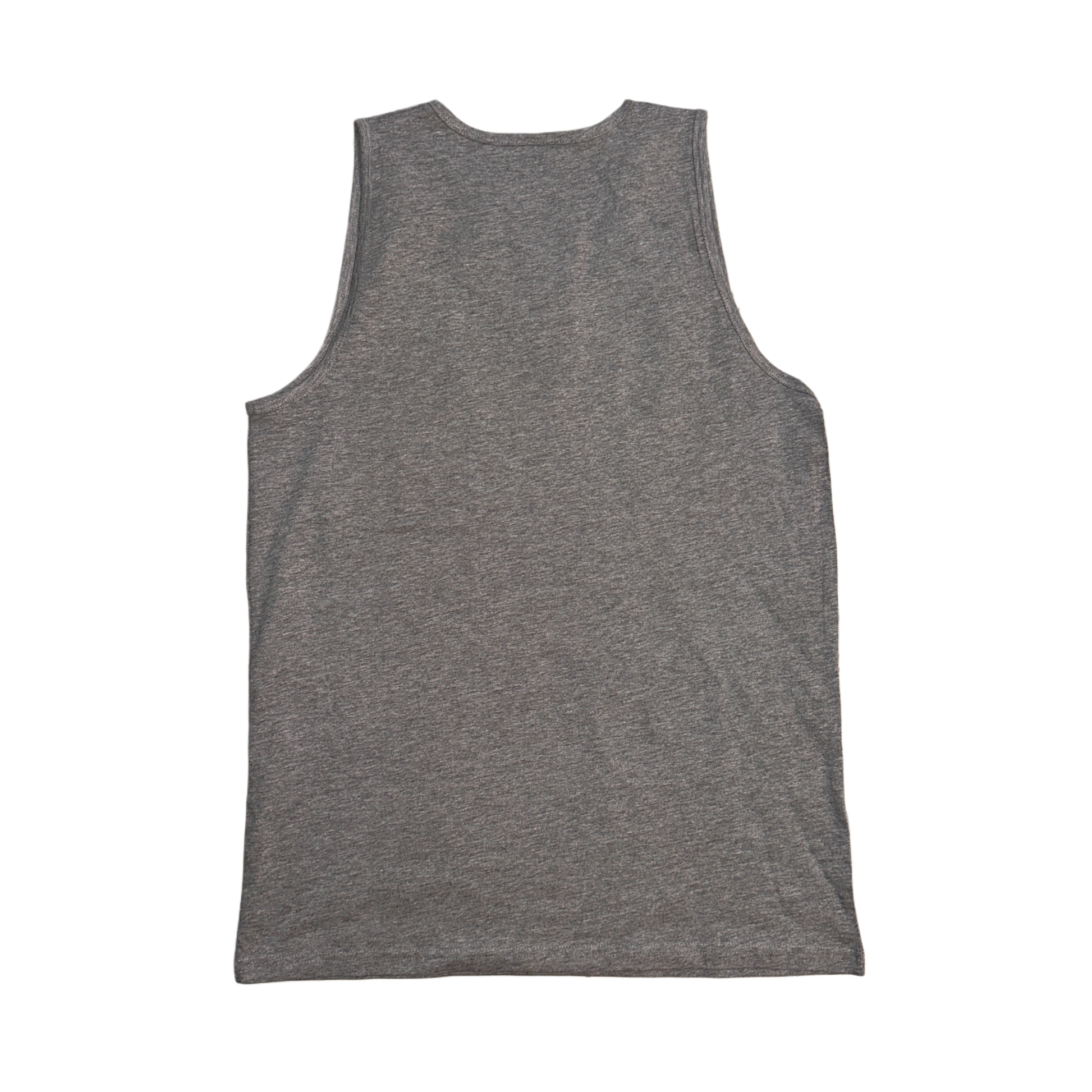 Back view of plain grey tank top 