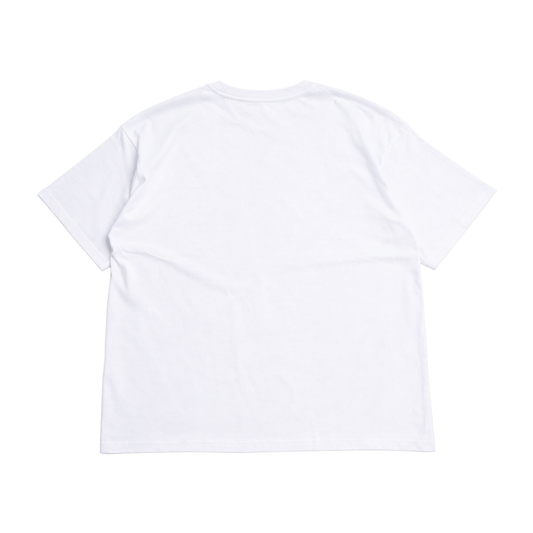 Back view of a plain white t-shirt 