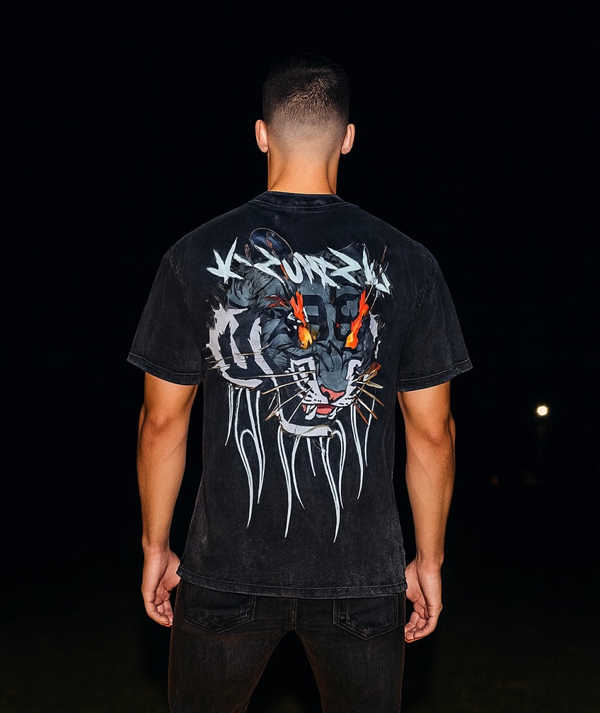 KAEN TORA Acid Washed Heavy T-Shirt