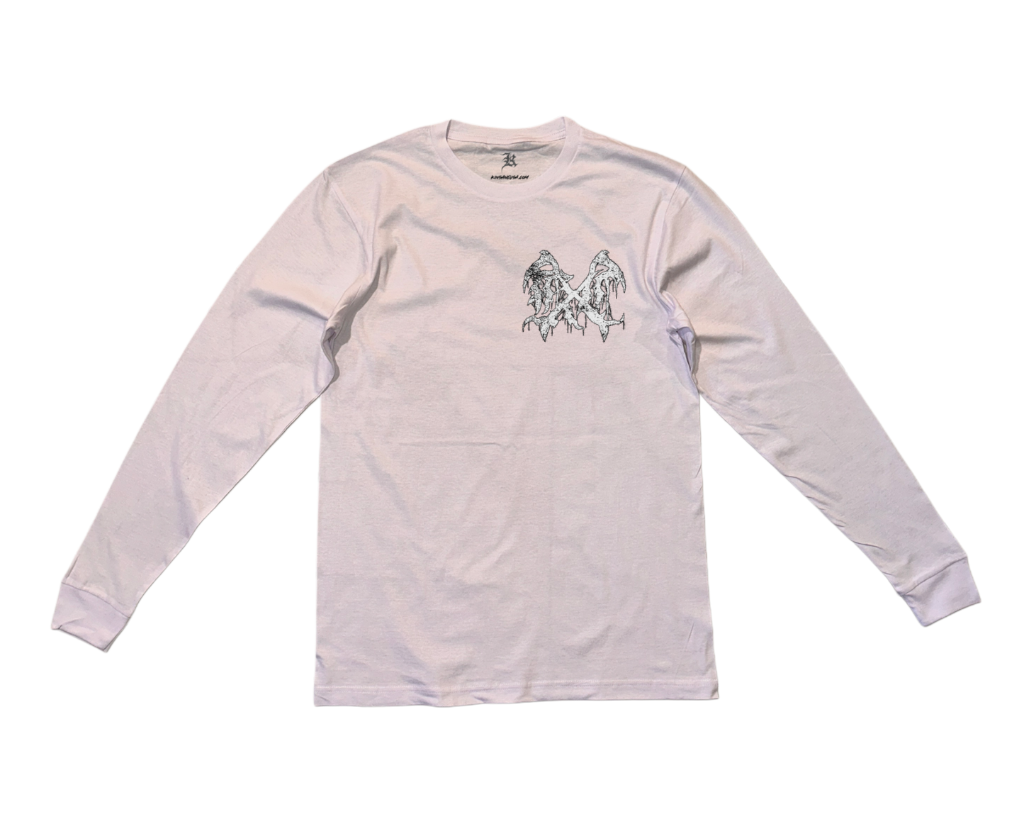 White long sleeve T-shirt with white logo 