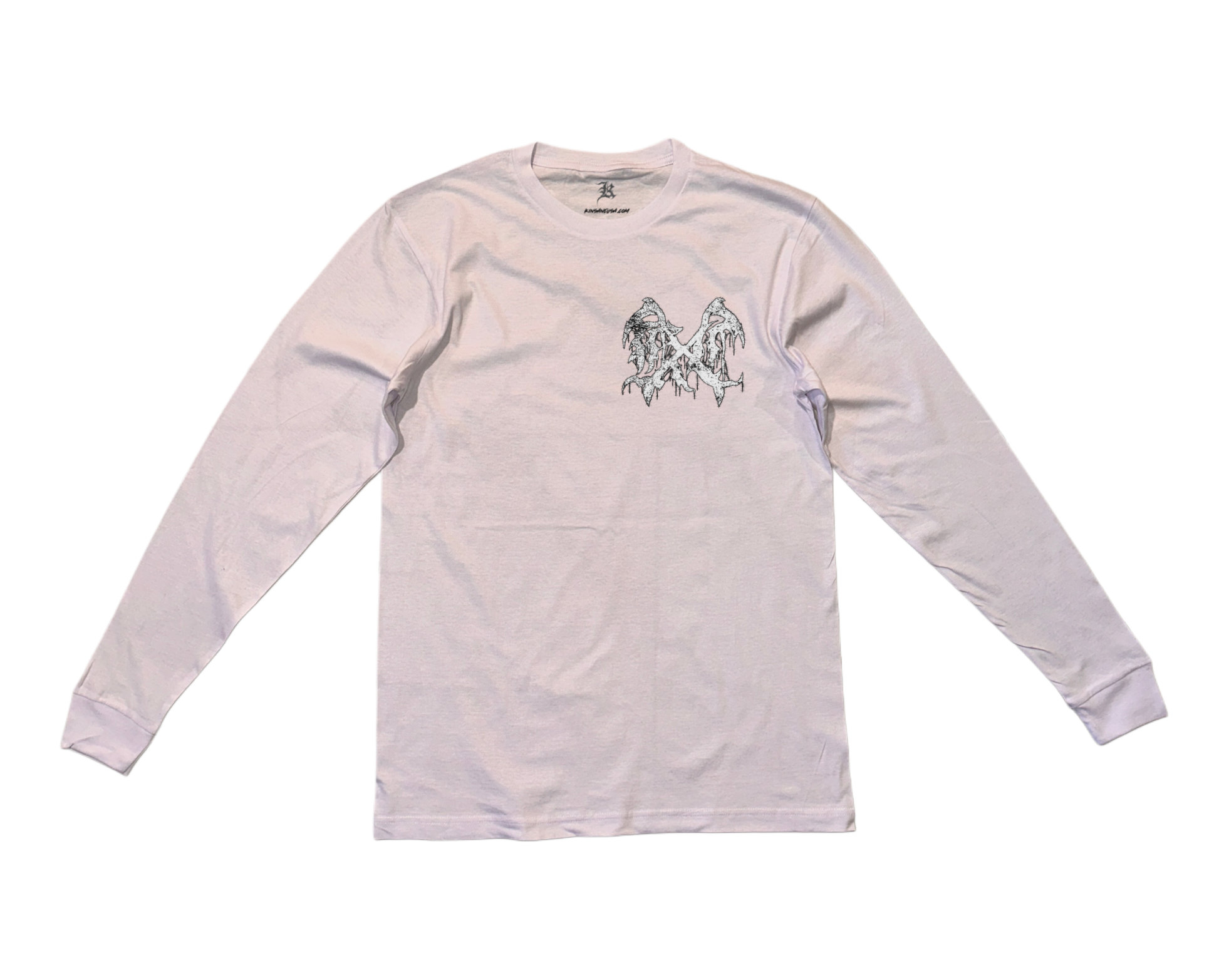 White long sleeve T-shirt with white logo 